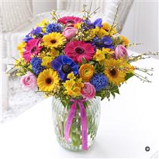 Large Happy Birthday Vibrant Spring Vase