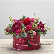 Florists Choice Ruby Christmas Hat Box 