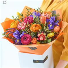 Tulip and Iris Hand-tied Bouquet of the Month